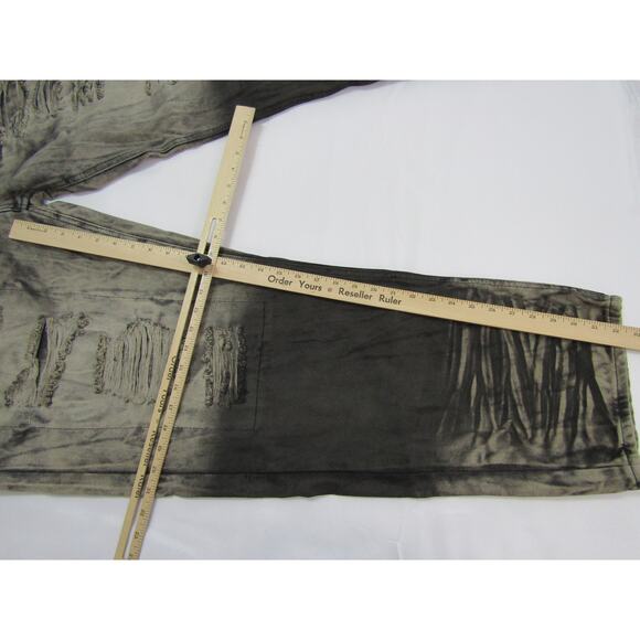 Road Narrows Black Tie Dye Distressed Denim Jeans Mens sz 46"x32 Acid Washed - Picture 10 of 12